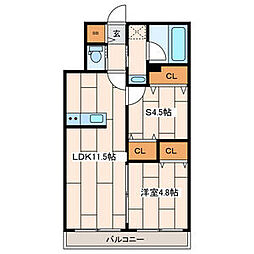 さくら十番館 1SLDKの間取図画像