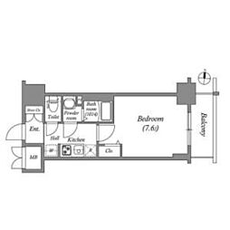 SHOKEN Residence名古屋 太閤通 1Kの間取図画像