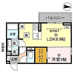 KOHRYU 103 1階1LDKの間取り