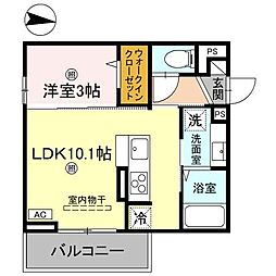 KOHRYU 301 3階1LDKの間取り