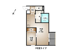 REGALEST 牛田旭 201 2階1LDKの間取り