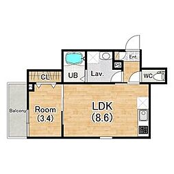 (仮称)ジーメゾン一宮天王ルクセルク 102 1階1LDKの間取り