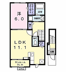 カンファタブル_KII 1LDKの間取図画像