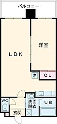 SGB浜町 1LDKの間取図画像