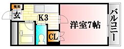 第2大内ビル 1Kの間取図画像