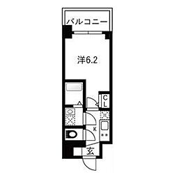 エスリードレジデンス ザ・グラン大阪福島クラス 1Kの間取図画像