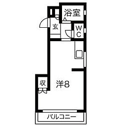 ハイツ牧の原 ワンルームの間取図画像