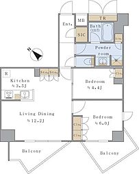 BrilliaistSENDAGAYA 2LDKの間取図画像