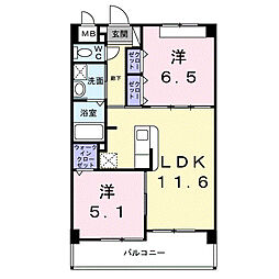 セレーノ 2LDKの間取図画像