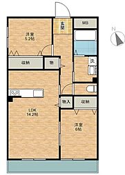 REコート 2LDKの間取図画像