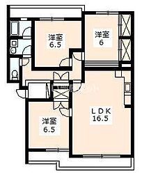 クレッセント佐鳴台 3LDKの間取図画像