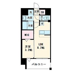 レオンコンフォート九条アルバ 1LDKの間取図画像