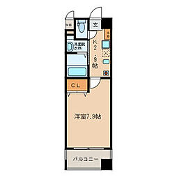 ガーディアンパレス小倉 1Kの間取図画像