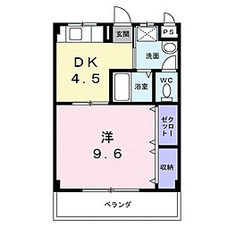 リードハイツ 1DKの間取図画像
