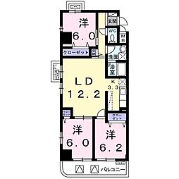 グランドリーフ 3LDKの間取図画像