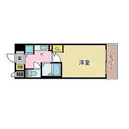 サムティ京都祇園 1Kの間取図画像