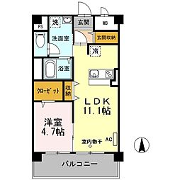 TNR 1LDKの間取図画像
