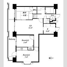 アーバンスクエア郡山 3LDKの間取図画像
