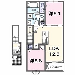 ベント ルクス 2LDKの間取図画像