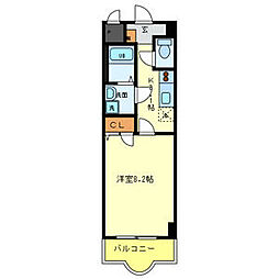 ルミエール八尾2 1Kの間取図画像
