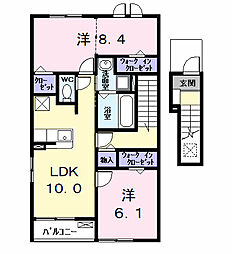 カーサみやびVIII 2LDKの間取図画像