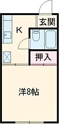 メゾン有村 1Kの間取図画像