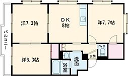 イーストフィールド 3DKの間取図画像