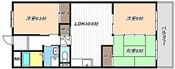 本宮ハイツ山田 3LDKの間取図画像