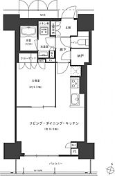 グランクロスタワー広島 1LDKの間取図画像