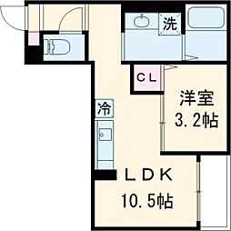 Jack kamishigeharaI 303 3階1LDKの間取り