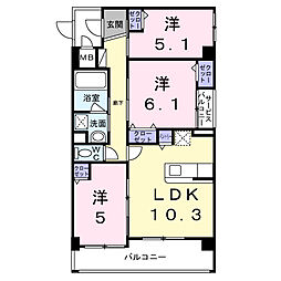 リアンコート 3LDKの間取図画像