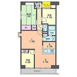シティ21 3LDKの間取図画像