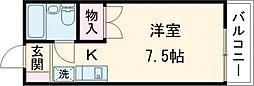 スバルハイツ 1Kの間取図画像