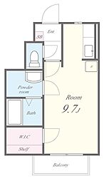 プリムローズ ワンルームの間取図画像