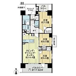 イーストゲートスクエア 3LDKの間取図画像