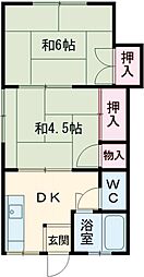 松崎コーポ2 2DKの間取図画像