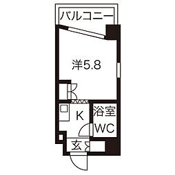 グランデール名古屋 1Kの間取図画像