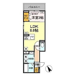 ルナジア 1LDKの間取図画像