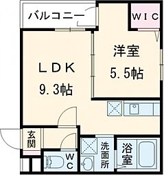 大東市諸福5丁目アパート 1LDKの間取図画像