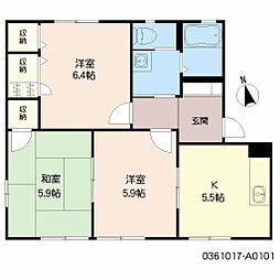 フレグランス宗方A 3Kの間取図画像