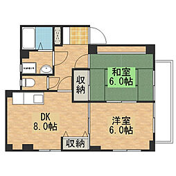 稲垣ビル 2DKの間取図画像