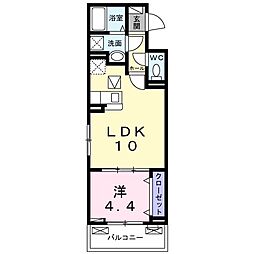 サクラヒルズ 1LDKの間取図画像
