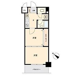 リビングステージ東仙台 2Kの間取図画像