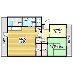オアシス中曽根 1SLDKの間取図画像