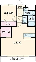 エル・ウェーブ 1LDKの間取図画像