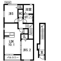 grand parace(グランドパレス)奥州I 2LDKの間取図画像