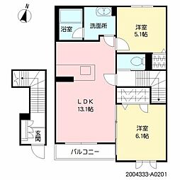 シャーメゾン京町 2LDKの間取図画像