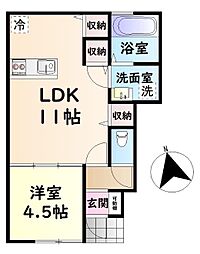 プチメゾン有井 1LDKの間取図画像