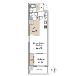 GLAM STELLA松屋町 1SLDKの間取図画像