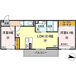 クオリティパレス真砂 2LDKの間取図画像
